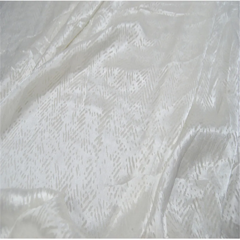 Luxury Silk Smooth Soft Silk Burn Out Fabric Opal 16mm White Grid Natural White Sexy for Summer Spring Skirt  Scarves