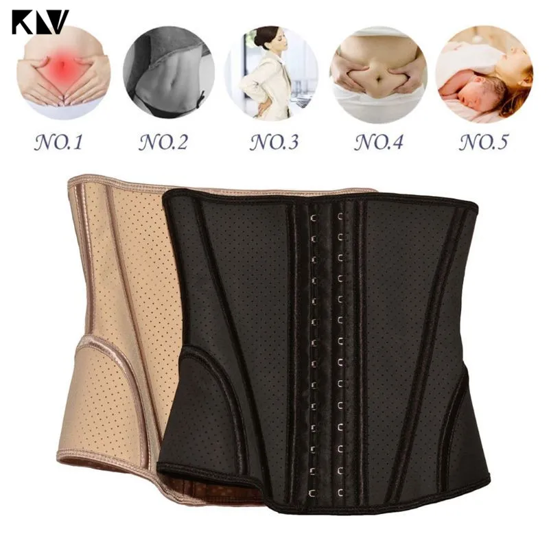 

Women Weight Loss Corset Latex Waist Cincher Hourglass Body Shaper Breathable Mesh Tummy Control Fat Burner W-Style Sport Girdle