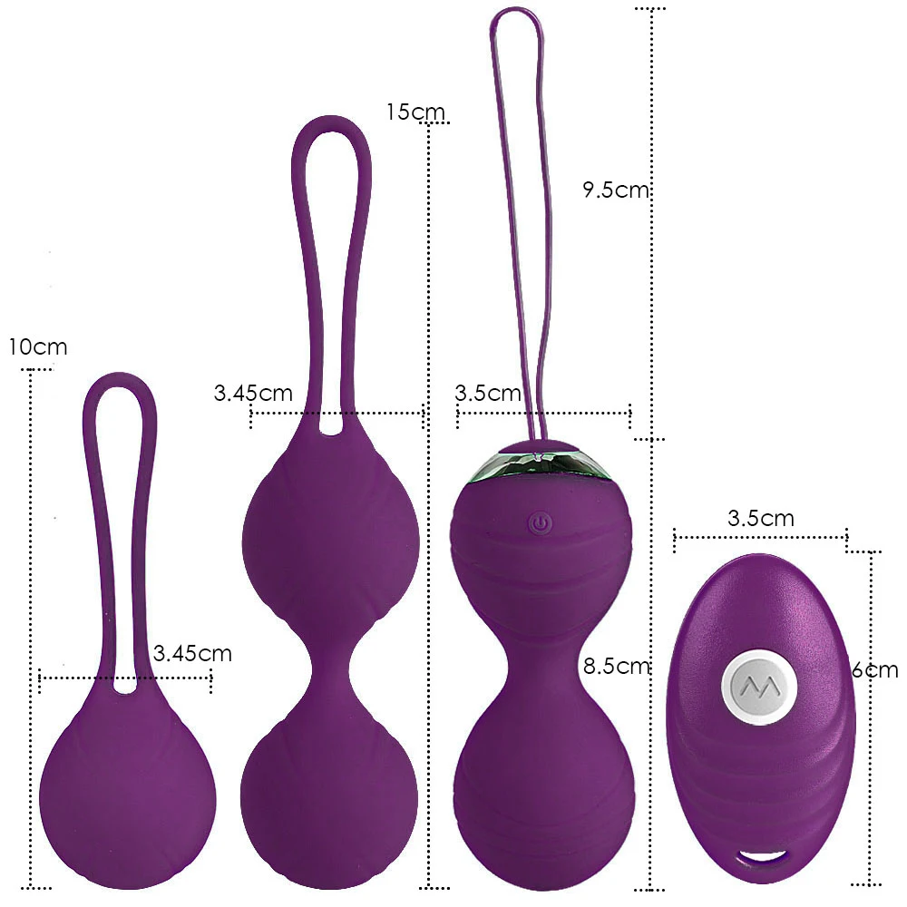 Bola de Kegel con control remoto inalámbrico para mujer, 10 velocidades de vibración, entrenador de ejercicio Vaginal, vibrador Ben Wa, Juguetes