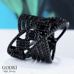 GODKI New Luxury Flower Shell Geometry Cubic Zironium Engagement Dubai Naija Bridal Finger Rings Jewelry Addiction