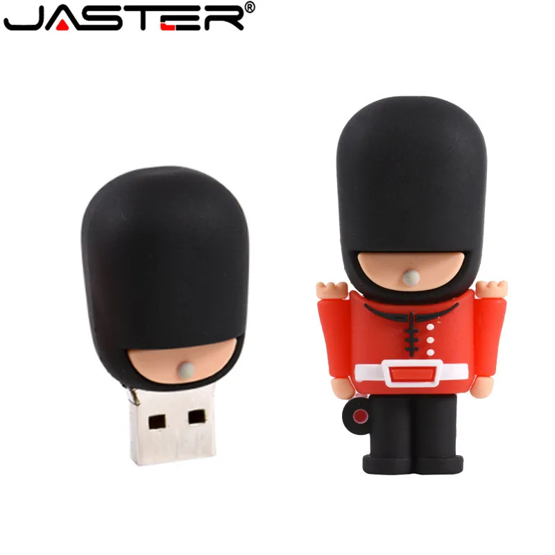 JASTER New Hot USB Flash Drive Pendrive Handsome British Guard Cartoon Pen Drive 16G 32G 64GB Usb 2.0 Memory Stick USB stick