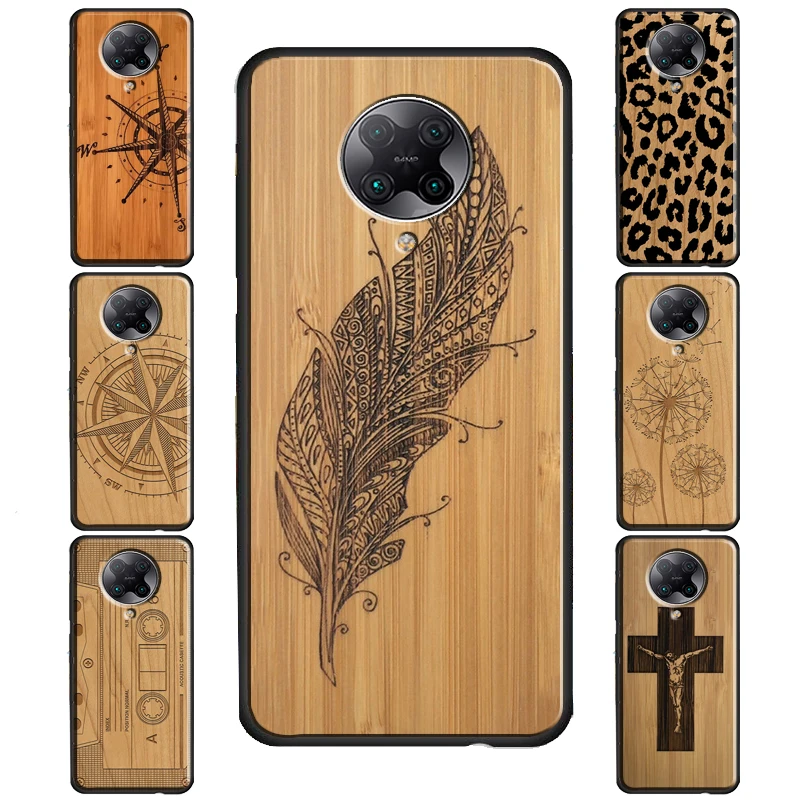 Leopard Compass Wood Pattern Print Soft Cover For POCO F3 X3 GT F1 M3 M4 X4 NFC X3 Pro Case For Xiaomi 12 10T 11T Pro Mi 11 Lite