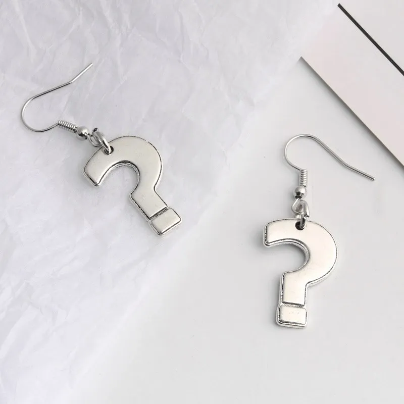 1Pair Question Mark Pendant Drop Earrings Symbol Dangle Earring For Women Girl Party Gifts DIY Metal Jewelry Handmade