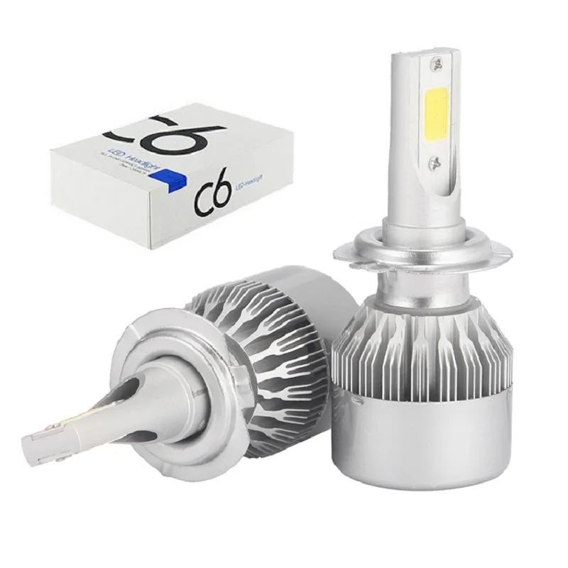 New H3 Fog light H7 C6 LED Led Headlight Bulbs H1 Car Lights H4 880 H11 HB3 9005 HB4 9006 H13 6000K 36W 12V 3800LM Auto Headlamp