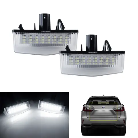 2x éclairage de plaque d'immatriculation LED pour Toyota C-HR Prius V Venza Matrix RAV4 Scion TC Lexus CT200h IS300 Sportcorss, lampe arrière