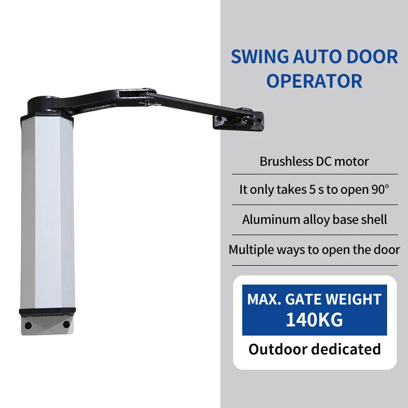 New Design 150 KG Automatic Swing Gate Operator Waterproof Community Gate Opener Independent Single Door Access System