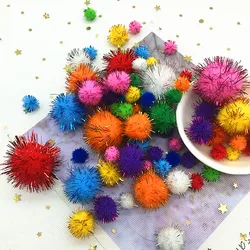 10/15/20/25/30mm Glitter Pom poms Fluffy peluche Craft fai da te pompon palla pelliccia decorazione natalizia giocattoli per bambini bambole accessori 20g