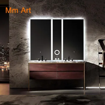 

latest new design gold color stainless steel bathroom vanity cabinet with led mirror