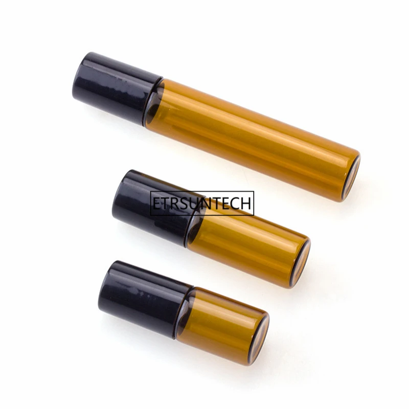 200 stücke 3ml 5ml 10ml Klare Glas Rolle Auf Ätherische Öle Parfüm Aroma Flasche Mit Edelstahl roller Ball F3401