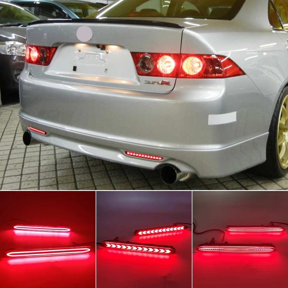 2PCS Auto LED Rear Bumper Reflector Light For Honda Acura TSX For Accord Odyssey CR-V Element Brake Lamp Foglight