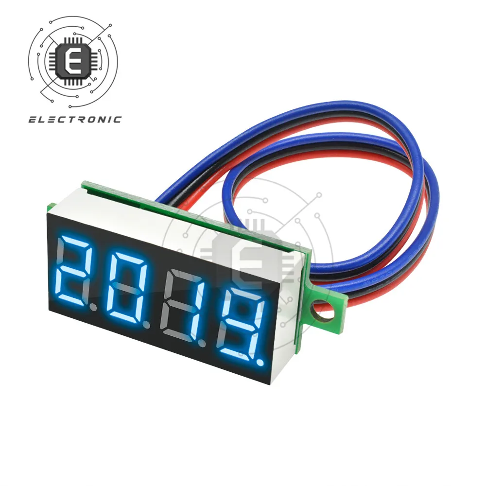 LCD Digital Display 0.36 Inch 3 Wire 4 Digits Voltmeter 0-100V Voltage Tester Measurement Instrument