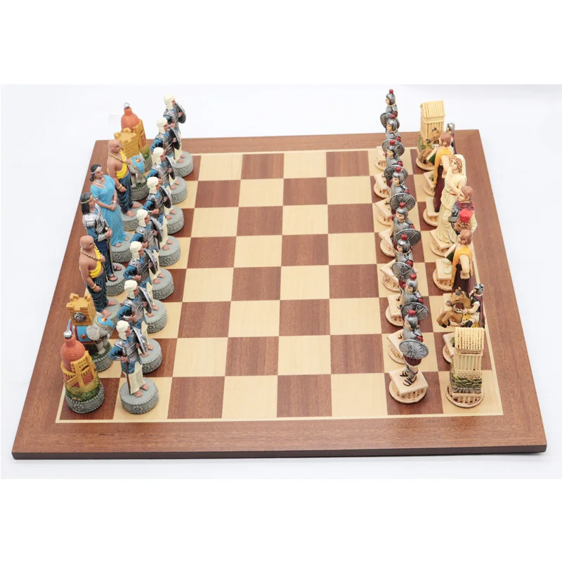 Retro Large Chess Luxury Wooden Chess Board Game Set Creative Theme Adult Children Gift Family Game Board Modern Home Furnishing