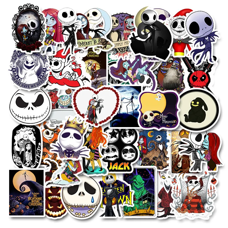 50PCSBefore Christmas Zombie Bride Halloween Cartoon Sticker For Suitcase Laptop Phone Motorcycle DIY COSPLAY