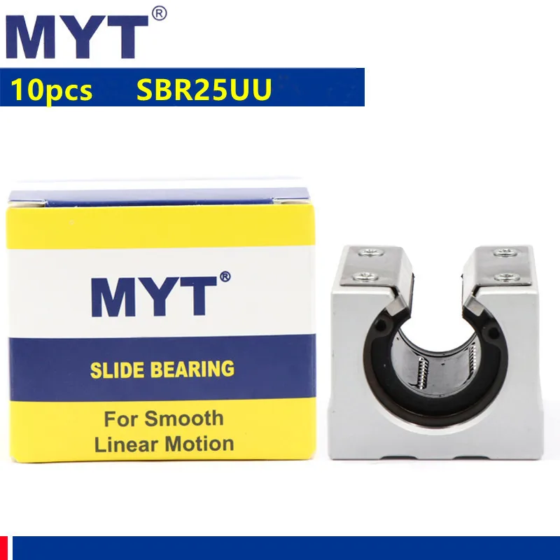 

10pcs MYT high precision SBR25UU linear slide Bearing Block open type for 25mm CNC Router SBR Linear Guide Rail 3D printer parts