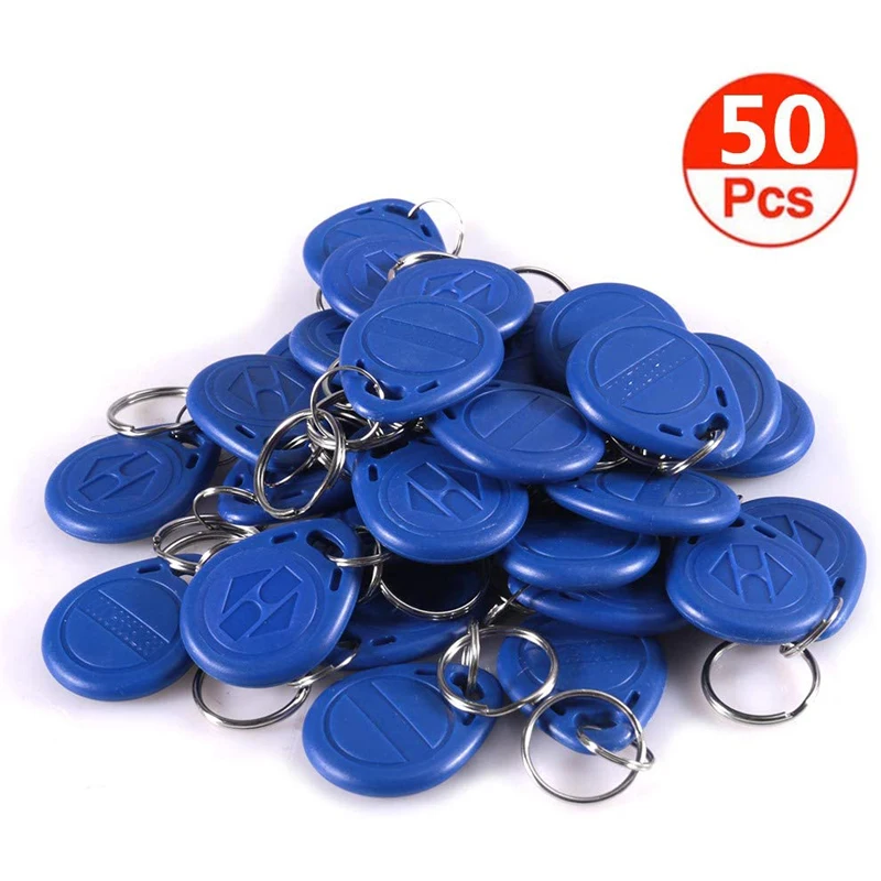 50Pcs 125KHz RFID Key Fob Proximity ID Card Token Tag Keypad Card for Door Entry Access Control System for Security Lock