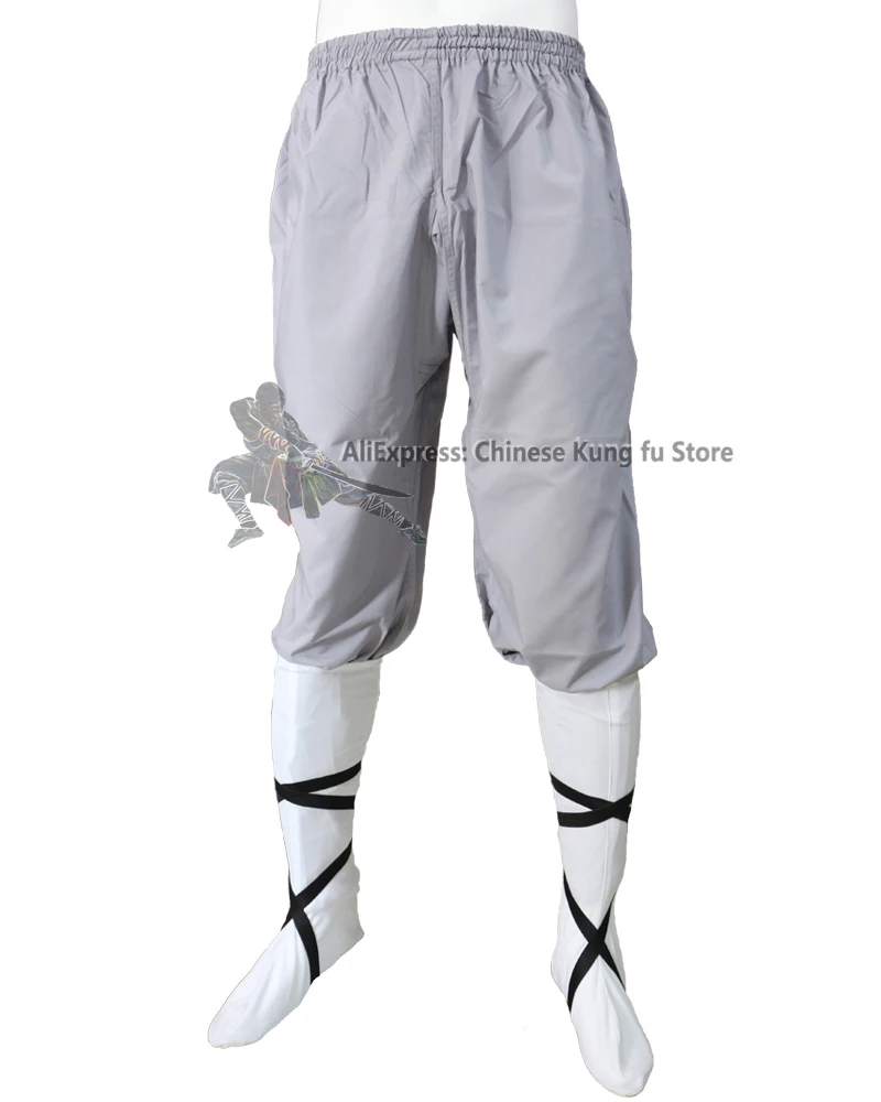 Kids Adults Popular Gray Cotton Shaolin Uniform Buddhist Robe Martial arts Tai chi Kung fu Suit