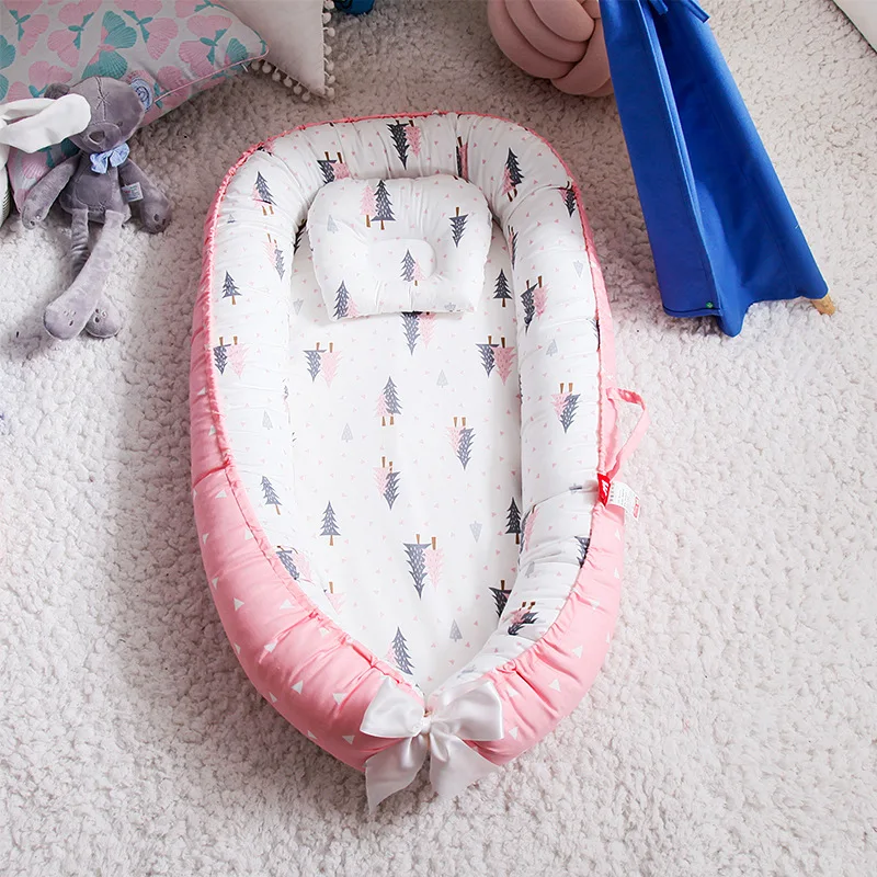 แบบพกพาเด็ก Nest เตียง Travel Crib เด็กวัยหัดเดินผ้าฝ้าย Cradle สำหรับทารกแรกเกิด Bassinet กันชนเตียงเด็ก