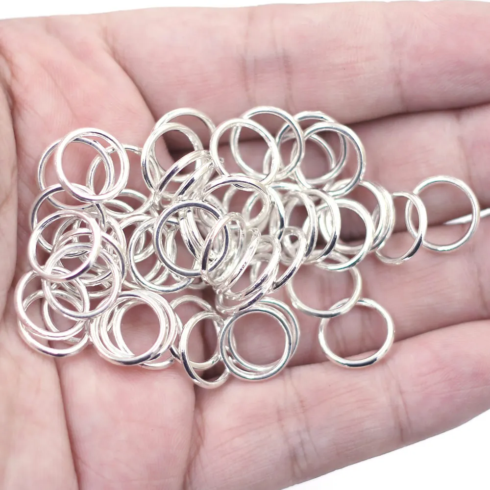 Soldered Closed Jump Rings Silver Plated Round Fashion Jewelry DIY Making Findings 12x1mm 100Pcs