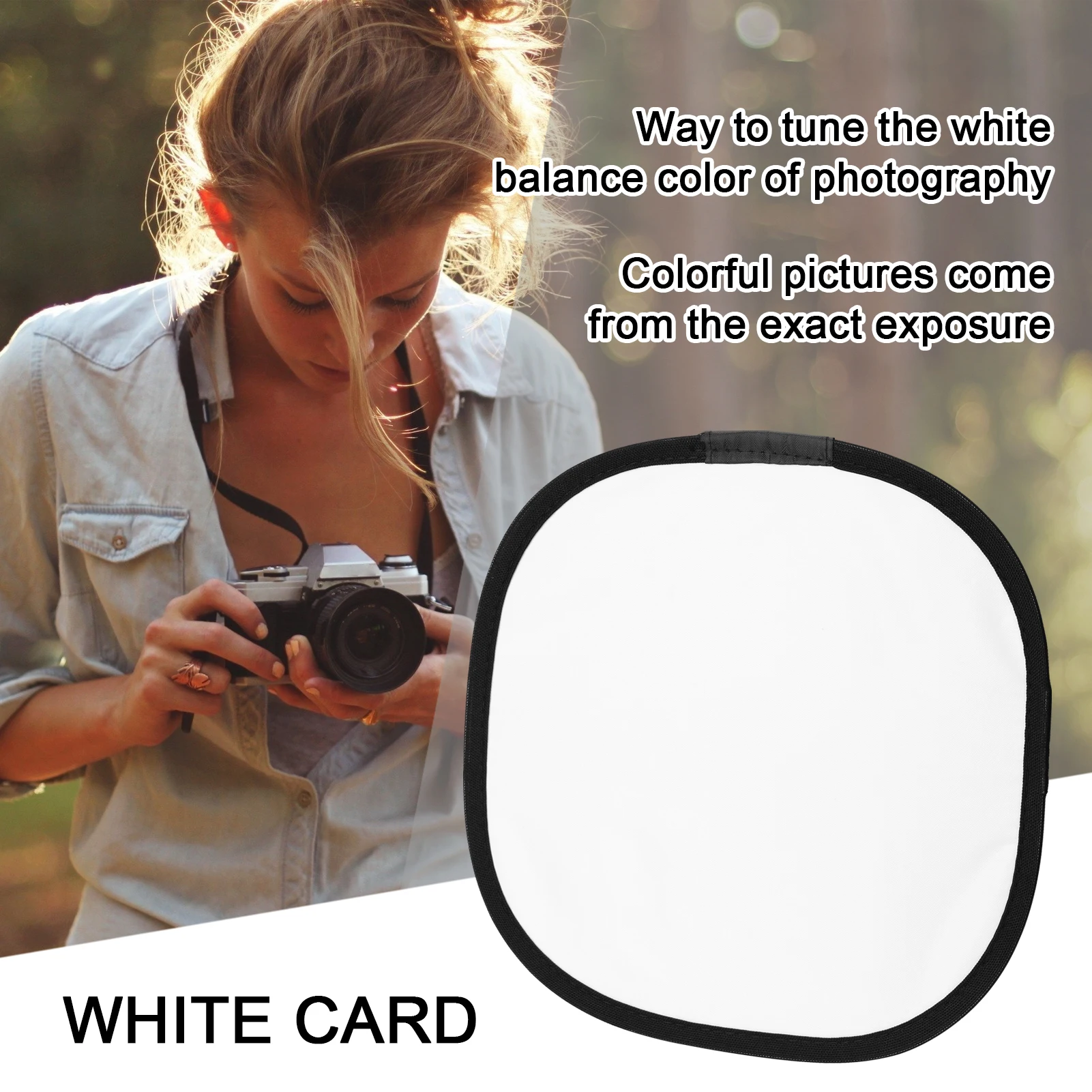 300mm Portable Photography Reflector Gray and White Balance Card Photographic White Balance Focus-Board Photography Accessory