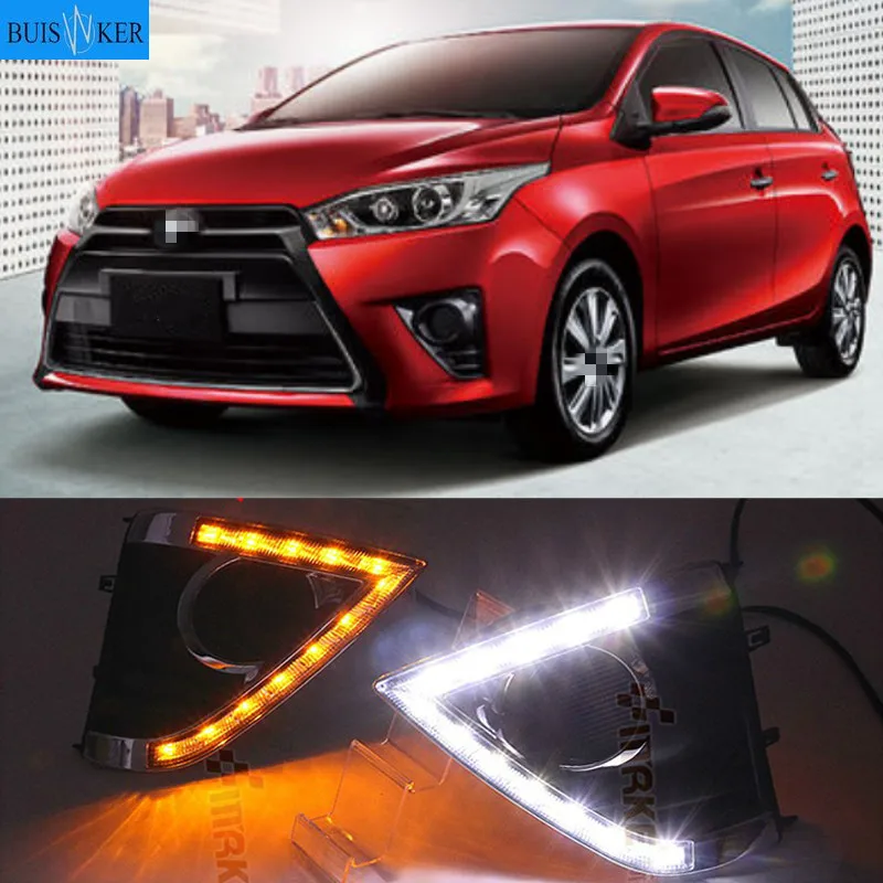 

2pcs Car LED Daytime Running Light DRL Daylight Fog Lamp Headlight Kit For Toyota Yaris vios DRL 2013 2014 2015