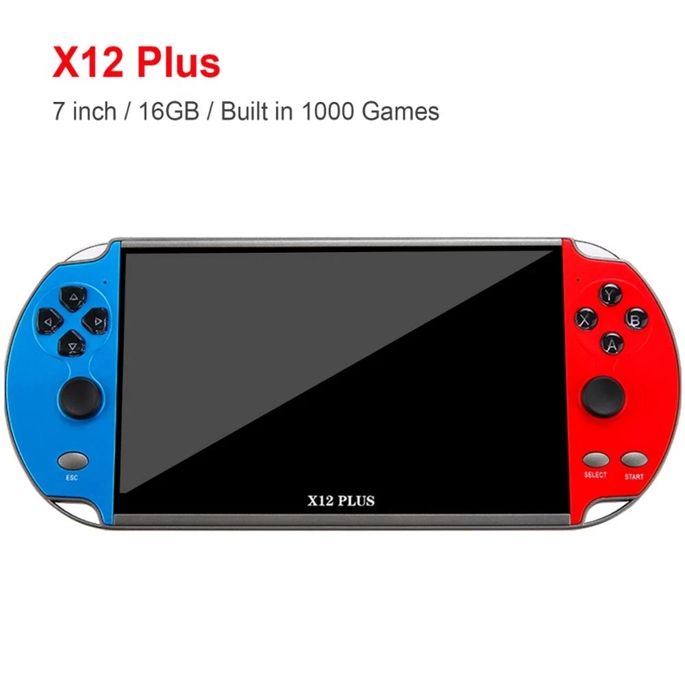 

Video Game Console Built in 5000+ Games 16GB X12 Plus 7 inch Handheld Double Joystick Game Controller Spupport AV Output TF Card