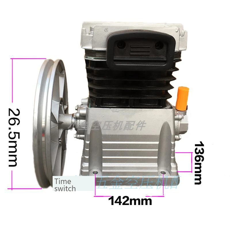 Air Compressor Head Pump 2.2KW Piston Type Double Cylinder Pump Head 1100rpm 1 Stage 11 Bar Head Construction