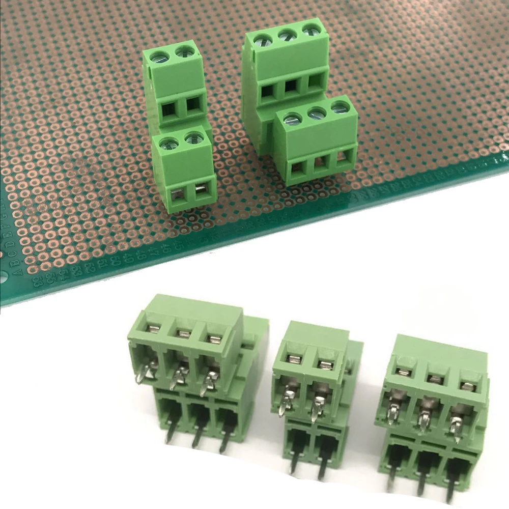 Connecteur de bornier à vis PCB à double rangée, 2 broches, 3 broches, 5.08mm / 0.2