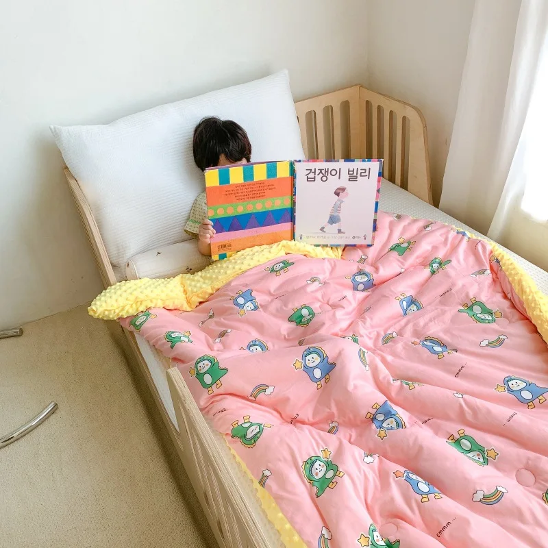 

Cotton Comforter Pom Keep Warm Adult Children Bed Linen Soybean Fiber Quilt Thickening Cartoon Kindergarten Baby Comfort Blanket