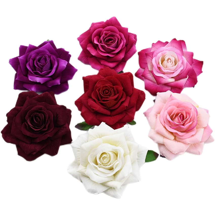 Roses artificielles de haute qualité pour Scrapbooking, 10 pièces, têtes en soie, accessoires de décoration pour la maison, produits ménagers pour mariage