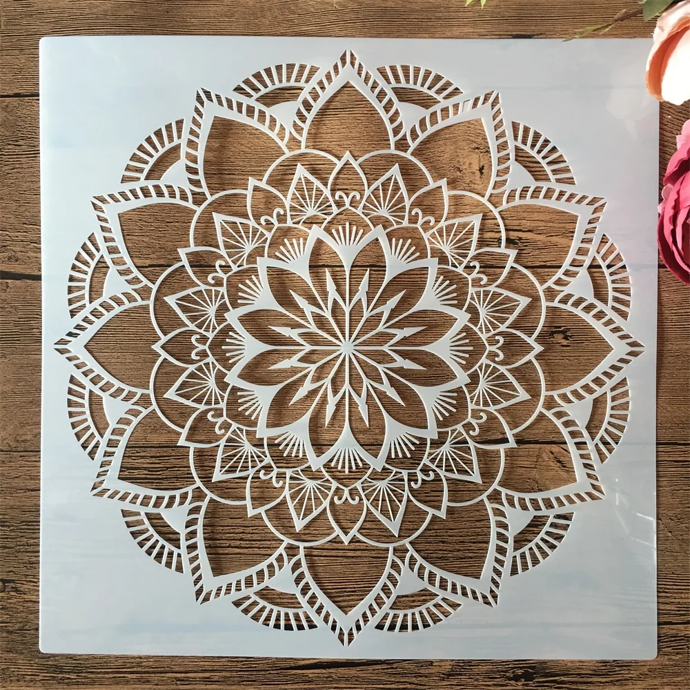 

30*30 см Геометрия Мандала Многослойные Круглые DIY слойные трафареты рисунок строительный декоративный шаблон