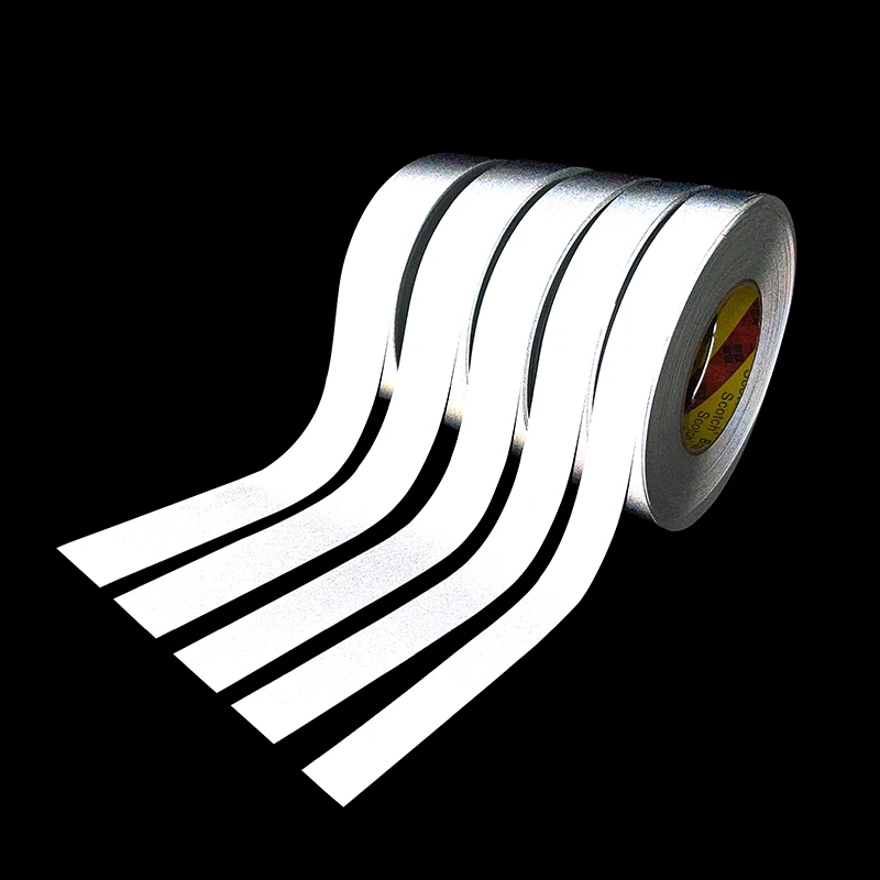 VOOFENG 3M High Silver Reflective TC Fabric Tape Sewing on Workwear Clothes Jackets 50 Meters Multi-Size