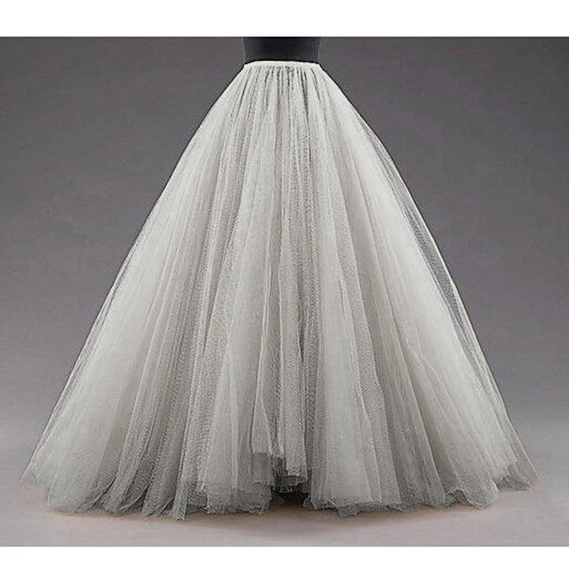 Mingli Tengda Sky Blue Puffy Long Tulle Skirts Women Vintage Gold Female Tutu Skirt For Bridal Custom Made Christmas Petticoat