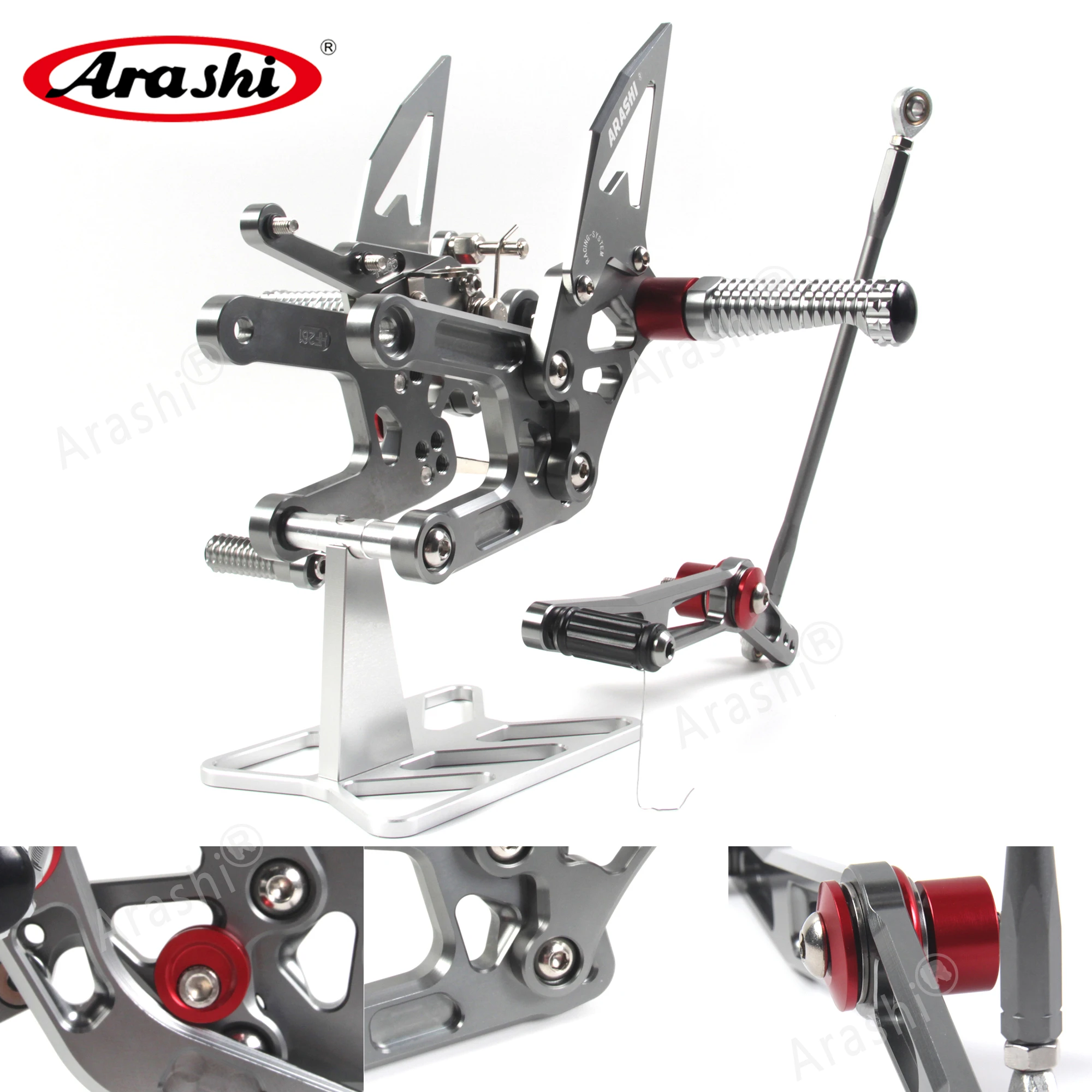 Arashi Adjustable Footrest Foot Pegs For YAMAHA YZF R6 2006 - 2016 YZF-R6 2007 2008 2009 2010 2011 2012 2013 2014 2015 CNC R 6