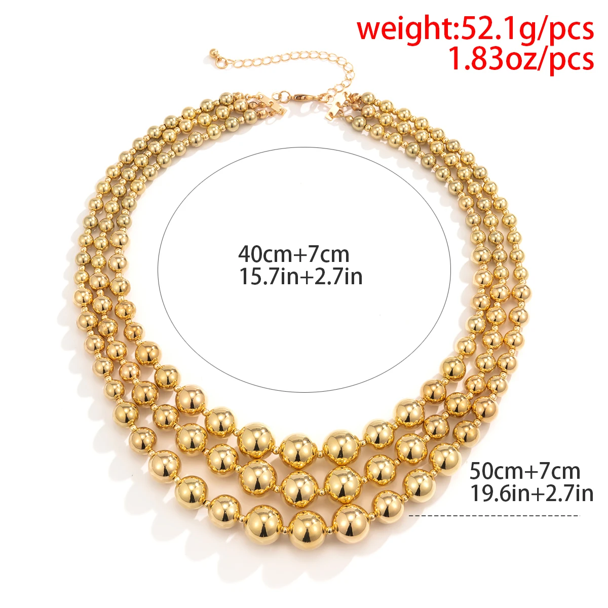 Ingemark Exaggerated Acrylic CCB Ball Bead Chain Necklace for Women Gothic 2022 New Trendy Choker Neck Jewelry Steampunk Men