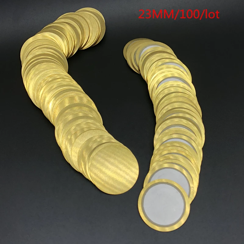 100Pcs/Lot 23MM Piezoelectric Piezo Ceramic Wafer Plate Buzzer Loudspeaker Dia 23mm copper Dia-20mm For Diy Piezo Ceramic