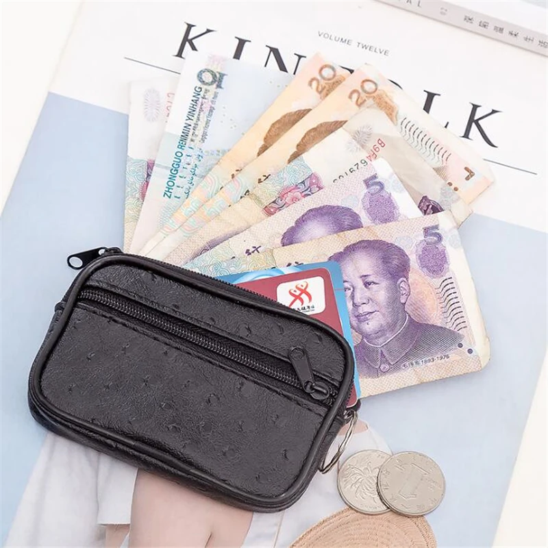 Men Small Coin Bag Casual Style Zipper Change Purse Pouch Wallet Pouch Bag Purse Mini Soft Men Women Card Coin Key Holder