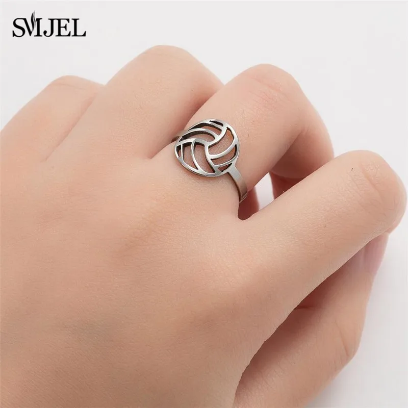 حلقات كرة السلة مع قلادة خريطة العالم للرجال والنساء ، والمجوهرات الرياضية ، كرة الطائرة ، حلقات مدرب المروحة ، الهدايا الفولاذية ، الموضة #2