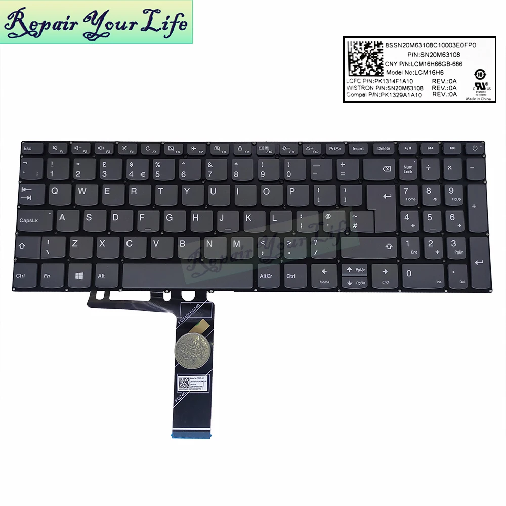 US UK Russian Spanish Keyboard for Lenovo IdeaPad 320-15ABR 15AST 15IAP 15IKB 15ISK 320-17ABR 17AST SN20M63108 Pc5cp Pk1329a1a10