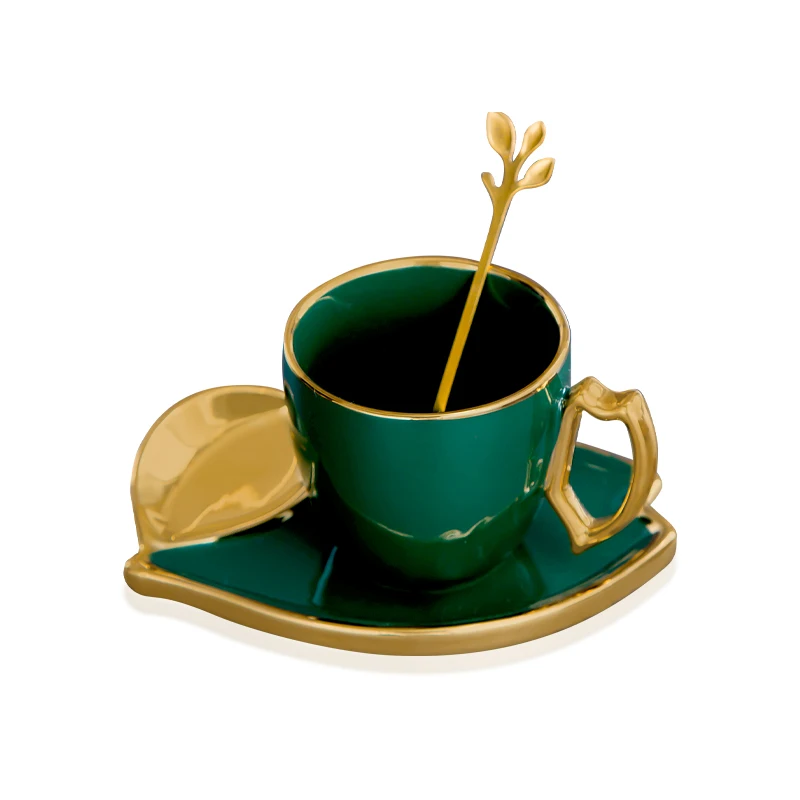 Taza de café moderna y personalizada, juego de Tazas y platillos de cerámica de lujo de alta calidad, estilo nórdico creativo, BC50BD