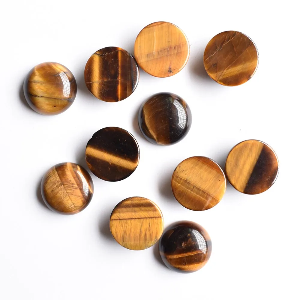 Fashion top quality natural  tiger eye stone round shape cabochon 16mm beads for jewelry making30pcs/lot Wholesale free shipping