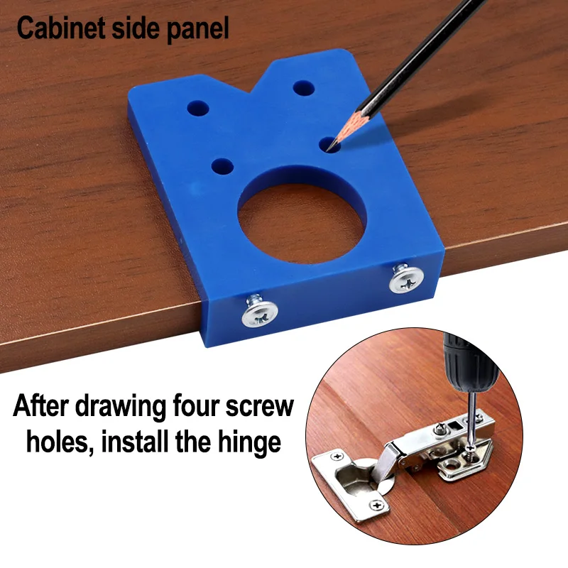 Diy Locator Nauwkeurige Houtbewerking Montage Scharnier Boren Jig Gids Deur Gat Opener Verborgen Kabinet Accessoires Tool