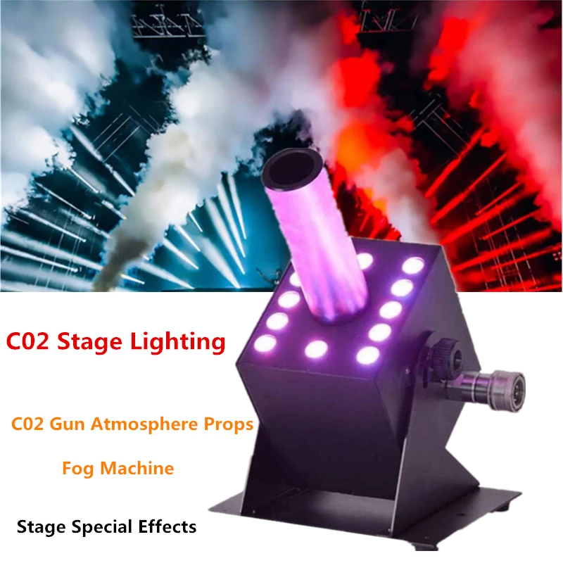 

C02 Stage Lighting Equipment Fog Machine C02 Gun Atmosphere Props Dedicated 12pcs 3W RGB C02 Fog Machine Stage Special Effects