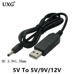 USB to DC 3.5*1.35mm Cord USB Power Boost Line 5V to DC 5V 9V / 12V Step UP Module USB Converter Adapter Cable 3.5x1.35mm Plug