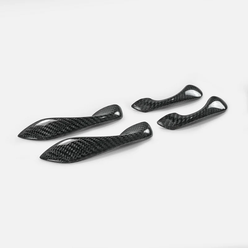 For Hodan Civic 2017 On Type R FK8 Carbon Fiber Front & Rear Inner Door Handle Trim Glossy Finish Fibre Interior Set Drift Part