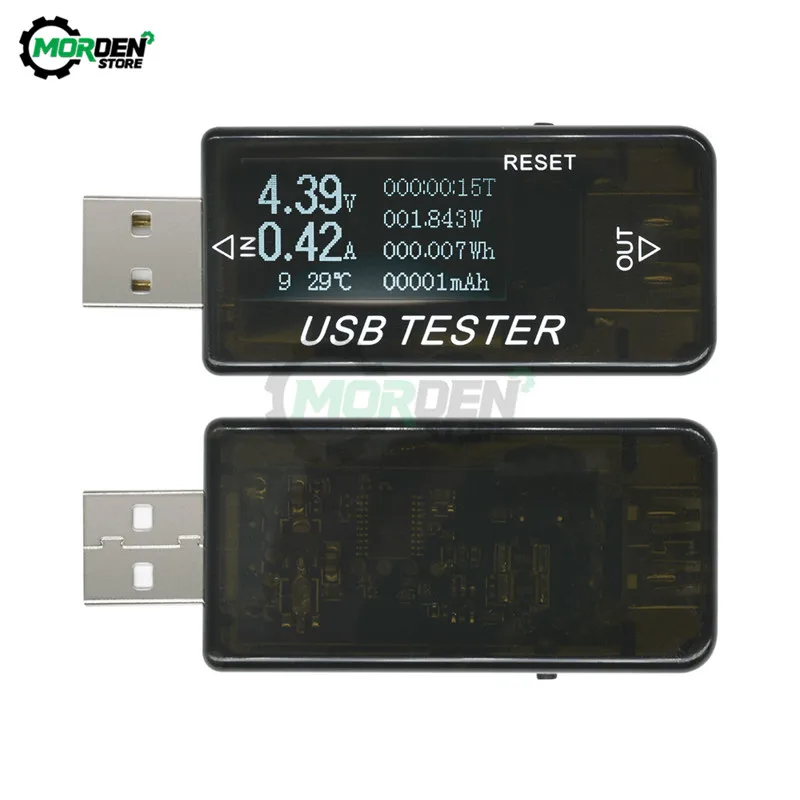 LCD USB Detector Voltmeter Ammeter Mobile Power Charger Capacity Tester Meter Voltage Current Charging Monitor DC 3-30V