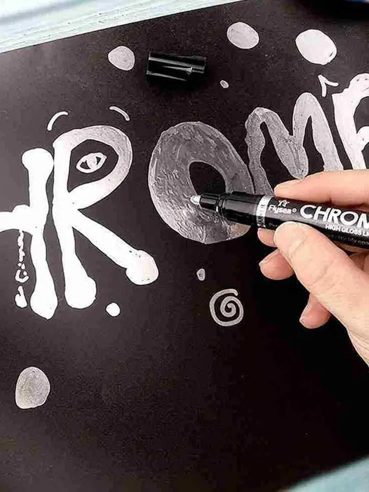 Bạc Nghệ Thuật Lỏng Gương Chrome Bút Dạ, Glisten Chất Lỏng Bút Đánh Dấu Tự Làm Nổi Bật Bút Cho Thủy Tinh Kim Loại Gỗ Đá Nhựa