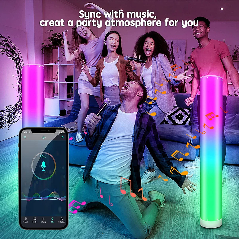 RGB Smart LED Floor lamp Bedroom Bedside Decoration Floor Light Living Rom Art Decor Indoor Atmospheric Standing Stand Lighting