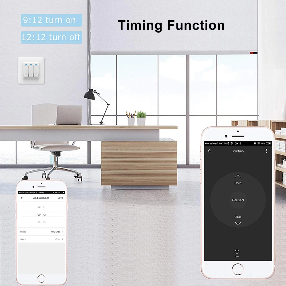 AVATTO WiFi Curtain Blind Switch for Roller Shutter Electric Motor, Work With Tuya APP Google Home Alexa Voice Remote Control