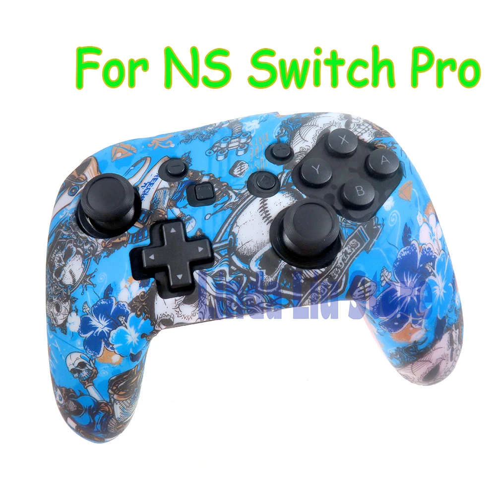 

50pcs For Nintendo Switch Pro Controller Gamepad Water Transfer Print Silicone Cover Rubber Skin Grip Case Protective