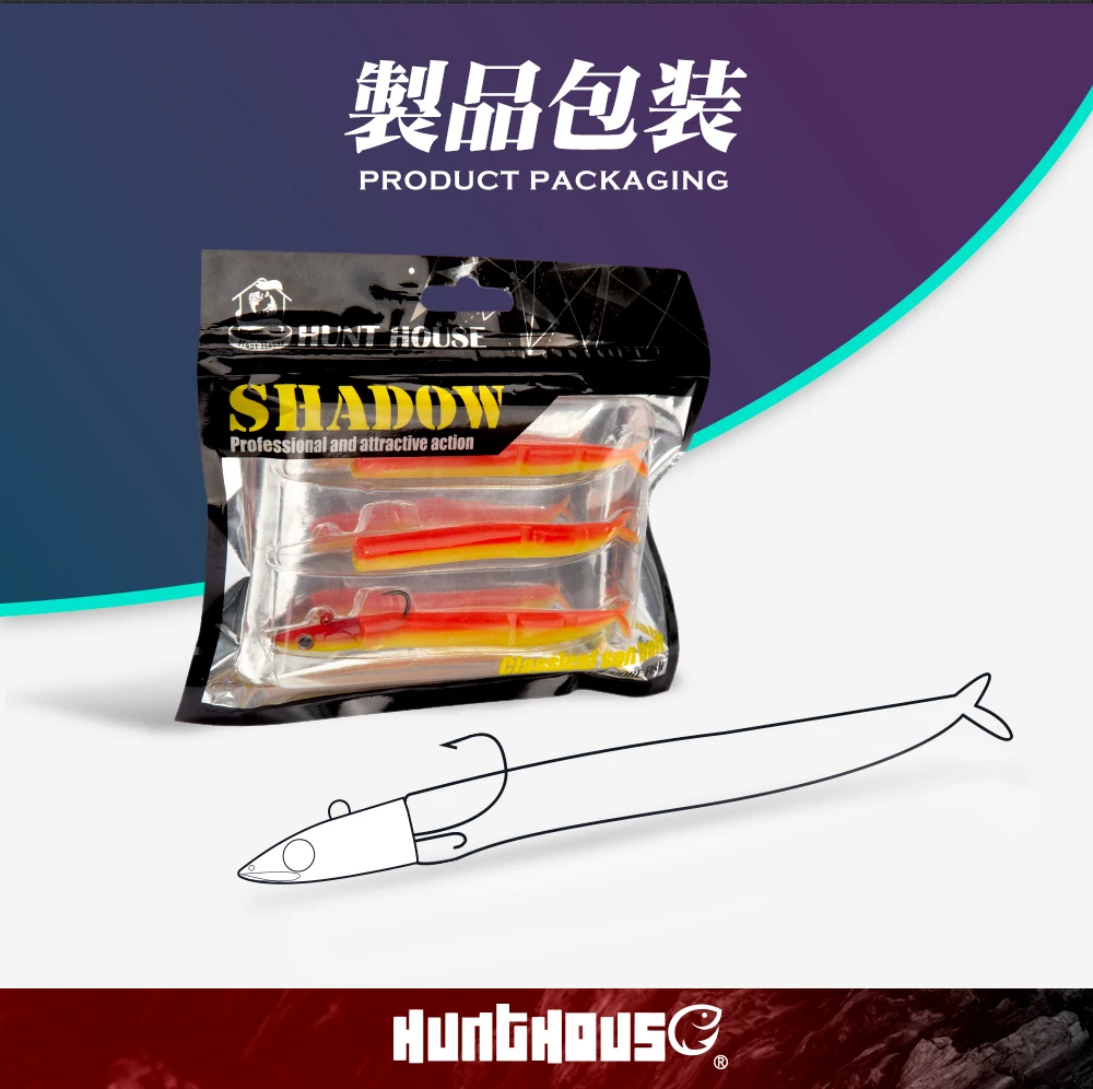 Hunthouse Weichköder JIG-Kopf Angelköder 105mm/5g 115mm/9g 124mm/15g Easy Shiner Swimbaits Zweifarbige Bass-GT-Fisch-Accessoires – Detail 14